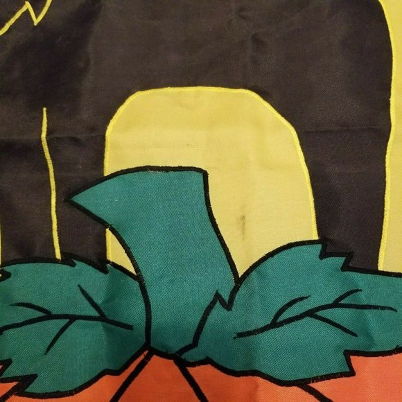 Vintage HALLOWEEN Jack O Lantern BLACK CAT Full Moon Garden Flag NWT House Decor - Picture 7 of 12
